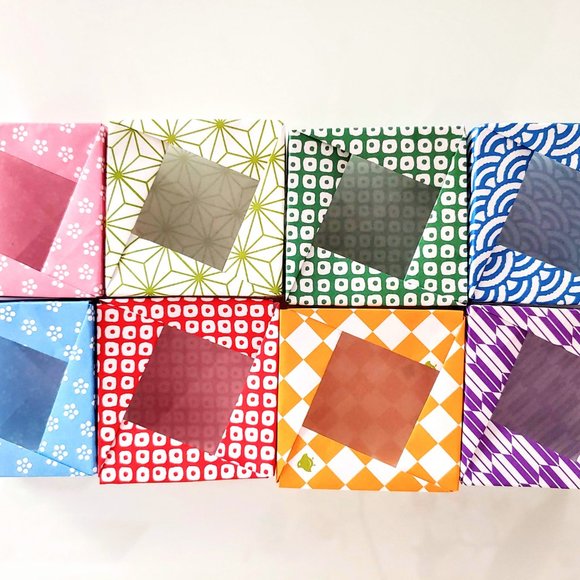 8 Pack Small Origami Boxes w/ Window | Gift Wrapping Ideas | Party Favors - Picture 3 of 7